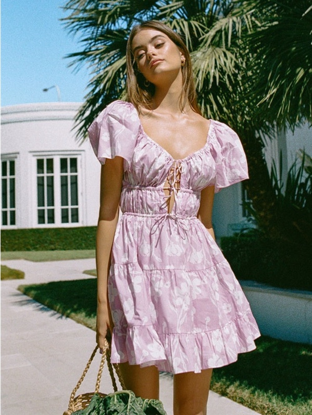 Sabo Skirt Koami Dress in Pink and White Size XS